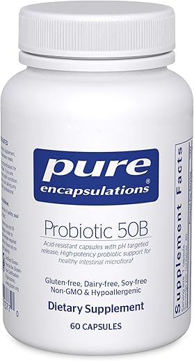 Probiótico 50B – Saúde Digestiva – Suplemento Imunológico – Cápsulas Resistentes ao Ácido – Livre de Glúten - Pure Encapsulations