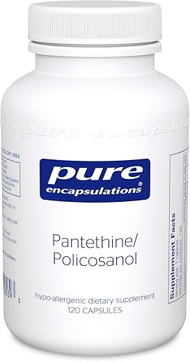 Pantethine/Policosanol – 120 cápsulas (20 mg) | Fórmula Pura para Saúde Cardiovascular - Pure Encapsulations