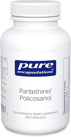 Pantethine/Policosanol – 120 cápsulas (20 mg) | Fórmula Pura para Saúde Cardiovascular - Pure Encapsulations