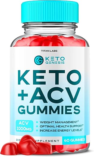 Titan Labs - Keto Genesis ACV Gummies – Suplemento de Vinagre de Maçã em Gomas 1000MG Fórmula Avançada de Vitaminas – KetoGenesis ACV Gummies Keto Supplement