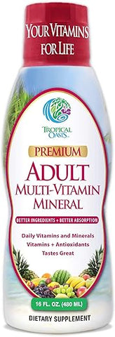 Multivitamínico Líquido para Adultos com 125 Nutrientes, Incluindo 85 Vitaminas – 125ml - Tropical Oasis
