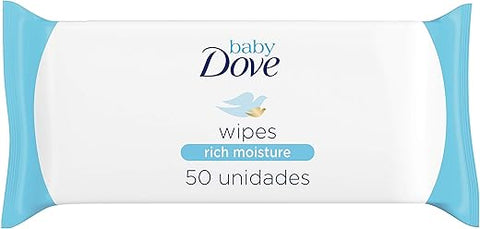 Baby Dove - Dove Lenços Umedecidos para Bebês Rich Moisture, 50 Unidades (Pacote com 6) – Hidratação Intensa