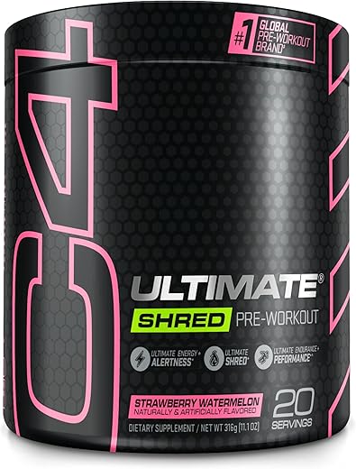 C4 Ultimate Shred – Pó Pré-Treino para Homens | Fórmula Avançada | Energia Explosiva | Queima de Gordura | 300g - Cellucor