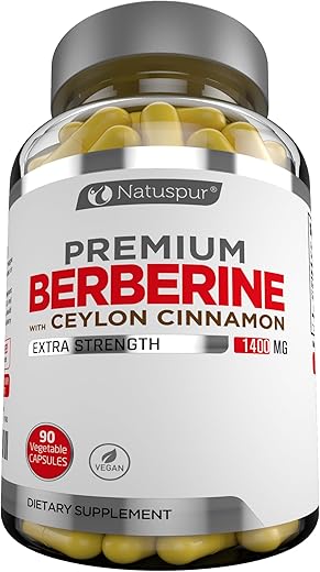 Natuspur - Berberine HCL Plus Canela do Ceilão 1400mg – Suplemento de Raiz de Berberina