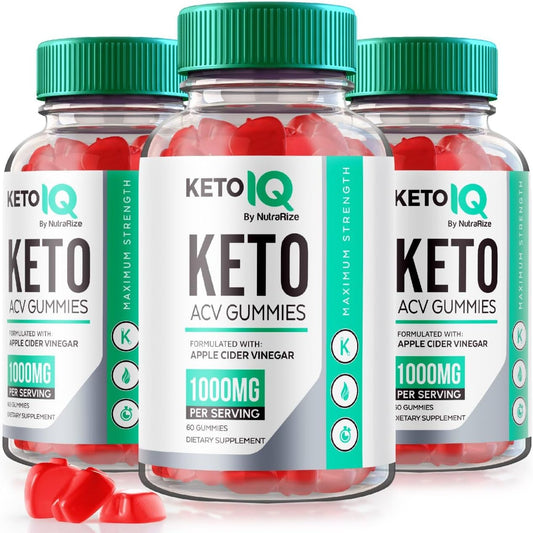 NutraRize - (3 Pacotes) Gomas Keto IQ Keto ACV, Fórmula Keto IQ Keto ACV para Perda de Peso Avançada, Suplemento Dietético Keto IQ Keto, Goma Keto IQ Keto ACV, Avaliações KetoIQ Gomitas (180…)