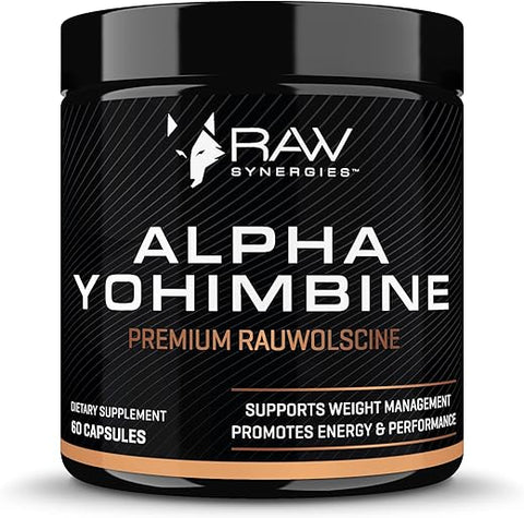 Team Six Supplements - Alpha Yohimbine – Queimador de Gordura de Casca de Yohimbe, Cápsulas para Perda de Peso Rápida – Testado por Terceiros para Pureza e Potência, 60 cápsulas por RAW Synergies
