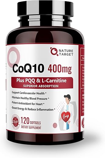 CoQ10-400mg com PQQ, Ômega-3s – Potencialize sua saúde com antioxidantes e ácidos graxos essenciais - NATURE TARGET