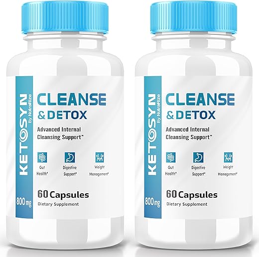 NutraRize - (2 Pacotes) Ketosyn Cleanse – Limpeza Avançada para uma Dieta Cetogênica | 60 cápsulas | Fórmula Poderosa | Acelera a Queima de Gordura | Resultados Rápidos