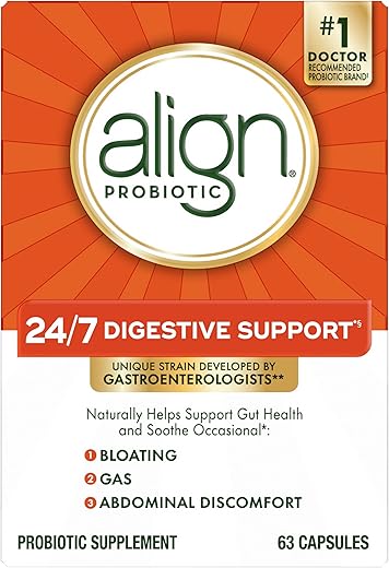 Probiótico, Probióticos para Mulheres e Homens, Suplemento Diário de Probióticos para Saúde Digestiva*, Probiótico #1 Recomendado por Médicos e Gastroenterologistas‡, 63 Cápsulas - Align