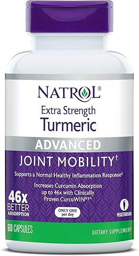 Extra Strength Cúrcuma, Suplemento para Saúde das Articulações, Cápsulas para Adultos, 60 Unidades, Até 60 Dias de Fornecimento - Natrol