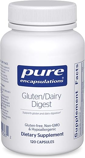 Digestão de Glúten e Laticínios | Mistura Única de Enzimas para Apoiar uma Digestão Saudável de Glúten e Laticínios* | 120 Cápsulas - Pure Encapsulations
