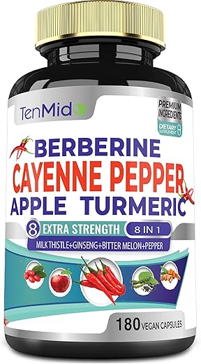 Tenmido - Cápsulas de Extrato de Pimenta Caiena 6050mg, 180 Cápsulas – Marca Cayenne Pepper