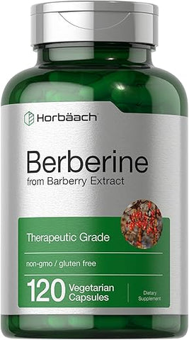 Horbäach - Horbaach Berberine | 120 Cápsulas | Extrato de Berberina HCl da Barberry | Não-OGM, Sem Glúten