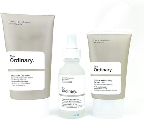 THE ORDINARY - The Ordinary – Kit Diário (3 Pçs: Limpeza de Esqualano – Ácido Hialurônico 2%% B5 – Fatores Naturais de Hidratação HA)