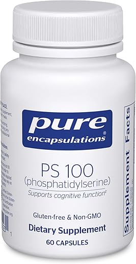 PS 100 | Suplemento de Fosfatidilserina Aminoácido para Cérebro e Memória | 60 Cápsulas - Pure Encapsulations
