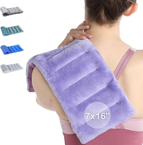 SUZZIPAD - SuzziPad Almofada de Aquecimento para Alívio da Dor, 7×16 Almofadas de Aquecimento para Cólicas, Dor Muscular, Articulações, Pescoço e Ombros, Bolsa de Feijão com Calor Úmido, Compressa Quente, Roxa