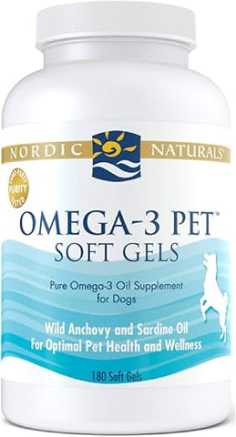 Omega-3 Pet – 180 Soft Gels – 330 mg – Óleo de Peixe para Cães com EPA - Nordic Naturals