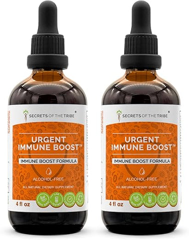 Secrets of the Tribe - Segredos da Tribo – Impulso Imunológico Urgente, Fórmula de Impulso Imunológico, Extrato Líquido de Blend de Suplemento Herbal sem Álcool (2×120 ml)