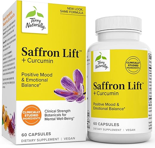 Saffron Lift Curcumin – Suplemento Herbal com Curcumina – Açafrão Não-OGM - Terry Naturally