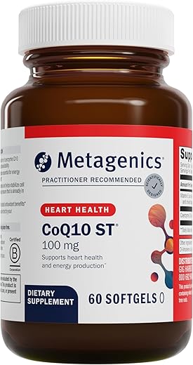 CoQ10 ST-100 – 100 mg Coenzima Q10 – Antioxidante Ubiquinona – para Produção de Energia - Metagenics