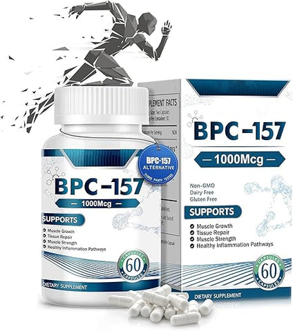 Generic - 𝐁𝐏𝐂 157 Cápsulas Peptídicas, 𝐁𝐏𝐂 157 Pro 1000mcg, Novo Composto Protetor 157, Aumenta a Recuperação Muscular