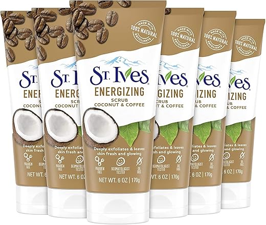 Esfoliante Facial Rise and Energize Coco e Café 100% Natural 6 Ounce (Pack com 6) - St. Ives
