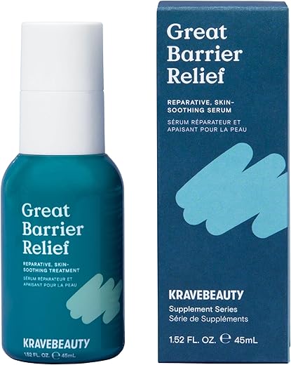 Great Barrier Relief – Soro Reparador Calmante da Barreira Cutânea com Óleo de Tamanu para Aliviar Irritações e Acalmar Vermelhidões em Todos os Tipos de Pele, Vegano e Livre de Crueldade, 45 ml - KraveBeauty