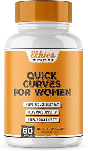 EPN Supplements - Ética Nutrição | Queimador de Gordura Rápido Quick Curves #1 Mais Forte para Mulheres | Supressor de Apetite, Acelerador de Metabolismo | Pílulas Dietéticas Queimadoras de Gordura da Barriga | Funcionam