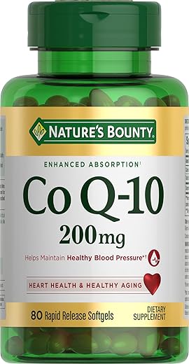 Nature's Bounty - Nature’s Bounty CoQ10 200mg – Suplemento para Saúde do Coração – 80 Softgels de Liberação Rápida