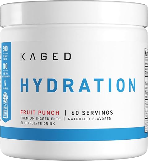 Electrolyte Hydration Powder | Hydracharge Fruit Punch | Bebida Esportiva para Homens e Mulheres | Pré, Pós, Suplemento Intra Treino | 60 Porções - Kaged