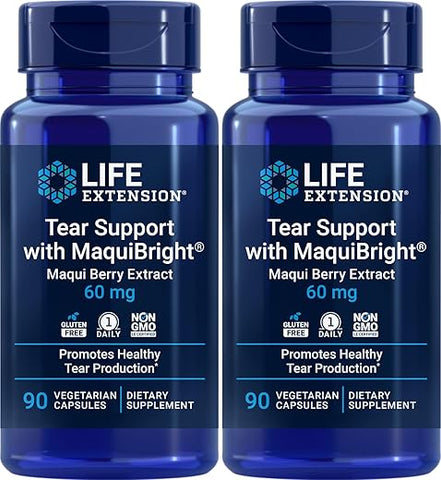 Suporte para Lágrimas com MaquiBright, 90 Cápsulas Vegetais (Pacote com 2) – Compre Agora! - Life Extension