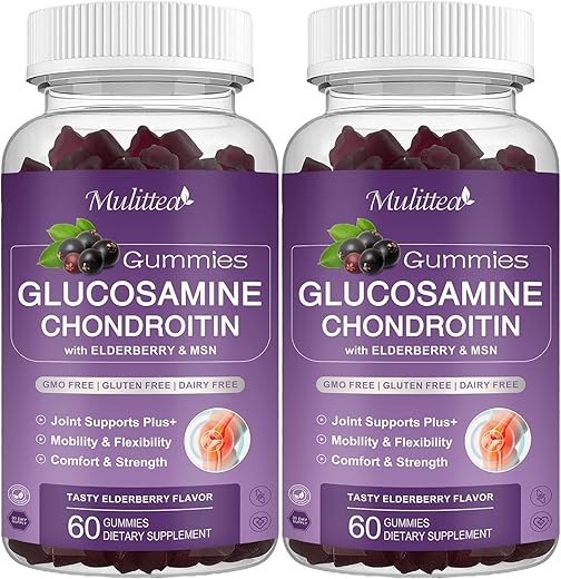 Mulittea - Gomas de Glucosamina e Condroitina – Suplemento Extra Forte para Suporte Articular com MSM