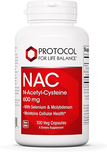 PROTOCOL FOR LIFE BALANCE - Protocolo NAC com Selênio e Molibdênio – Glutationa, Cérebro e Pulmão – 100 Cápsulas Vegetais