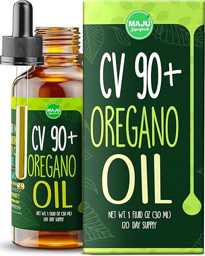 Maju Superfoods - Óleo de Orégano MAJU, Potente 90%% Carvacrol (30 ml) Óleo Essencial de Orégano Selvagem do Mediterrâneo, Aceite de Orégano, Suporte Imunológico e Sazonal, Comparável ao Orgânico