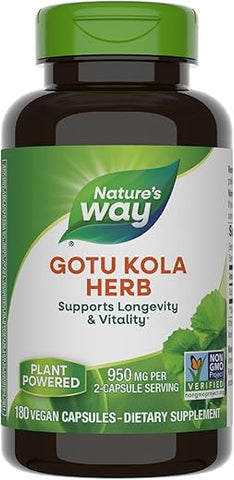 Nature's Way - Nature’s Way Gotu Kola – 950 mg por porção de 2 cápsulas – Suporta Vitalidade – 2021