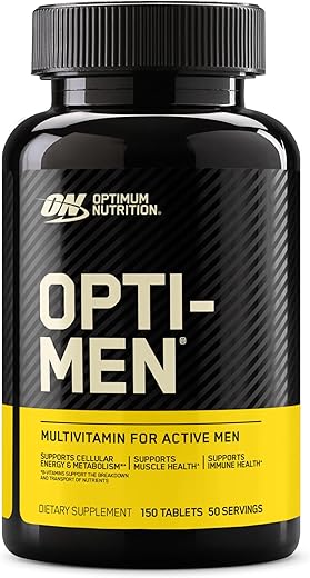 Opti-Men – Vitaminas C, Zinco e D, E, B12 para Suporte Imunológico – Multivitamínico Diário para Homens, 150 Comprimidos (Embalagem Pode Variar) - Optimum Nutrition