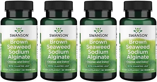 Premium – Alga Marrom com Alginato de Sódio e Coentro – 60 Cápsulas Vegetais (4 Pacotes) - Swanson