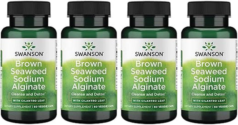 Premium – Alga Marrom com Alginato de Sódio e Coentro – 60 Cápsulas Vegetais (4 Pacotes) - Swanson