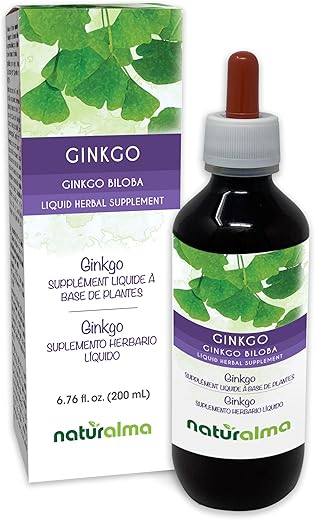 Ginkgo Biloba – Tintura sem álcool de folha – Extrato líquido de 200 ml em gotas – Vegano - Naturalma