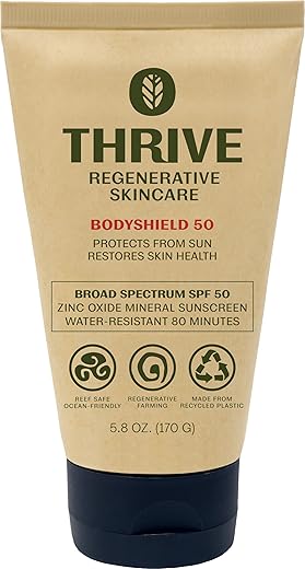 Thrive Natural Care - Protetor Solar Thrive Reef Safe SPF50 – Hawaii 104 Compatível com Recifes – Protetor Solar Mineral Não-Nano Óxido de Zinco – Vegano, (165 ml (1 unidade))