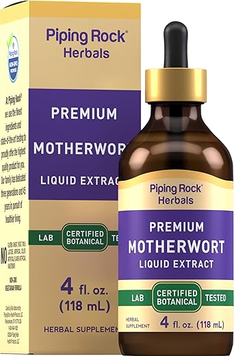 Tintura de Motherwort Piping Rock | 118 ml | Extrato Herbal Líquido | Botânico Premium Certificado | Sem GMO, Sem Glúten