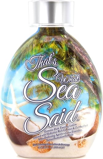 DARK TANS EXCLUSIVE - Acelerador de Bronzeamento That’s What Sea Said – Para Camas de Bronzeamento Internas e Banhos de Sol ao Ar Livre – Seguro para Rosto, Corpo e Tatuagens – Com Óleo de Coco – Sem Bronzer