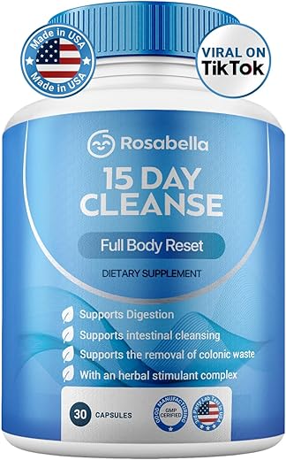 15 Day Cleanse: Detox Poderoso para Perda de Peso – 30 Sachês de Chá Detox – 450g - Rosabella