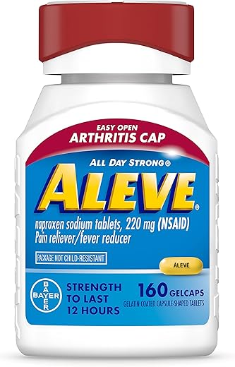 Gelcaps – Alívio da Dor da Artrite, 160 Cápsulas – Naproxeno Sódico - Aleve