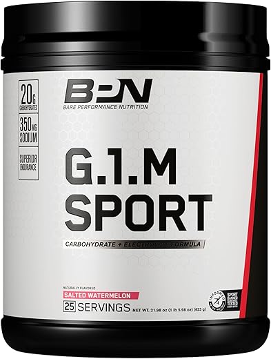 BPN G.1.M Go One More Sport – Combustível para Treinamento de Resistência, Eletrólitos e Calorias, Sal Rosa do Himalaia, Melancia Salgada – 500g - BARE PERFORMANCE NUTRITION