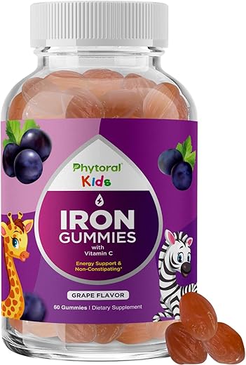 Phytoral - Multivitamínico com Ferro em Gomas para Crianças – Vitaminas Mastigáveis em Goma com Ferro para Auxílio na Concentração e Energia Natural – Vitaminas em Goma com Ferro para Suporte Imunológico e Mental