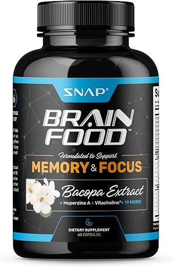Brain Booster – Suplemento Nootrópico para Memória e Foco | 60 Cápsulas | Aumente sua Concentração e Desempenho Cognitivo - Snap Supplements