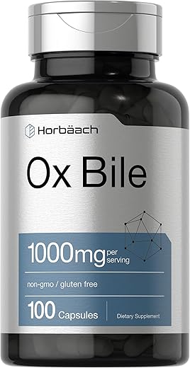 Ox Bile 1000 mg 100 Cápsulas | Suplemento Enzimático Digestivo | Não-OGM | Horbäach Ox Bile 1000 mg 100 Cápsulas | Enzimas Digestivas | Não-OGM - Horbäach