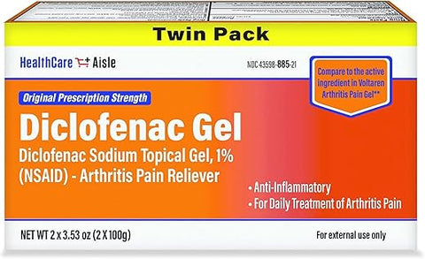 Gel Diclofenaco HealthCareAisle Twin Pack 200g (2 x 100g) – Alívio da Dor da Artrite