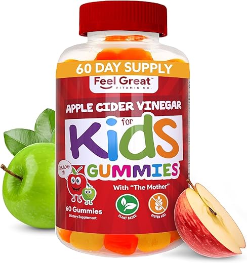 The Feel Great Vitamin Company - Gomas de Vinagre de Maçã Feel Great para Crianças | Rico em Enzimas Digestivas | Marca: Feel Great